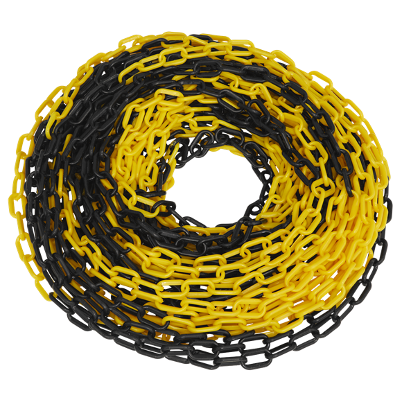 Sealey | Plastic Chain 25m x 6mm - Black/Yellow - BYC25M