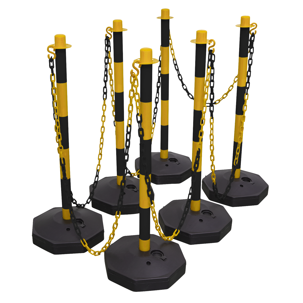 Black/Yellow Post & Chain Kit 25m - BYSBKIT - Farming Parts