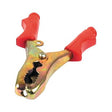 The Sparex Booster Cable Handle Red 40amp (Sparex Part No. S.50038) features metal spring clamps with red plastic handles and jaws, perfect for securing objects or connections as an ideal accessory for booster cables.