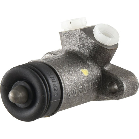 The Sparex Brake Slave Cylinder (RH & LH), Sparex Part No. S.39886, features a metallic body with a black rubber sleeve and mounting holes, making it suitable for Massey Ferguson tractors.