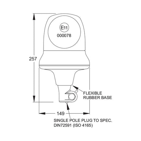 Halogen Beacon, Flexible Pin, 12V
 - S.13099 - Farming Parts