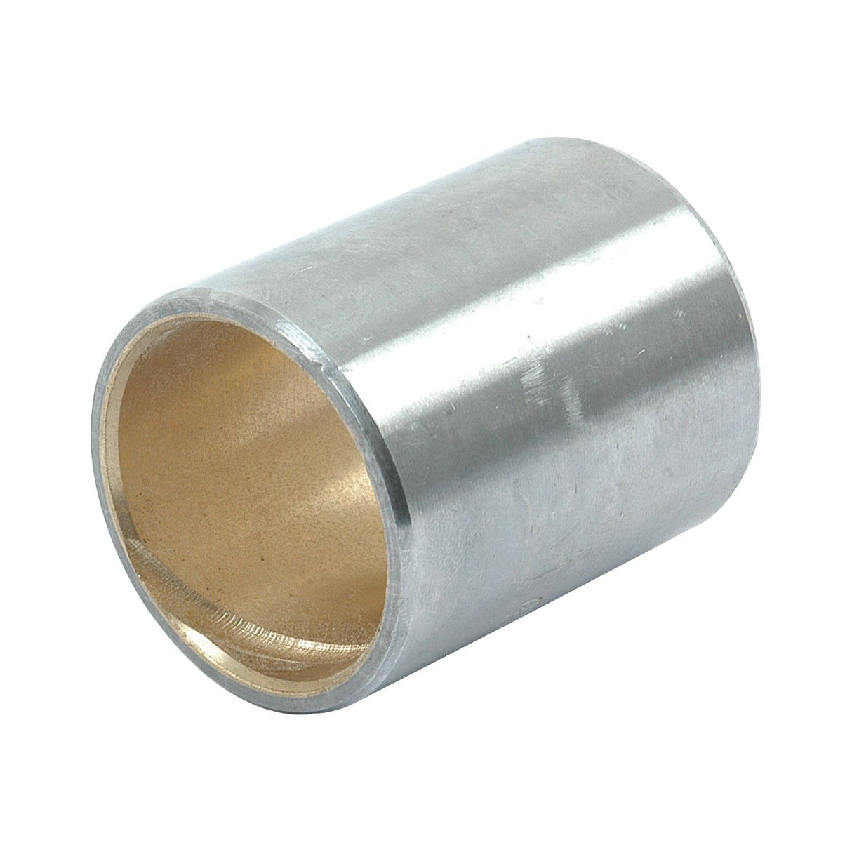 The Sparex S.62402 bush is a cylindrical metal bushing featuring an inner bronze lining and an outer silver-colored layer, specifically designed as a clutch pedal bush compatible with Allis Chalmers machinery.