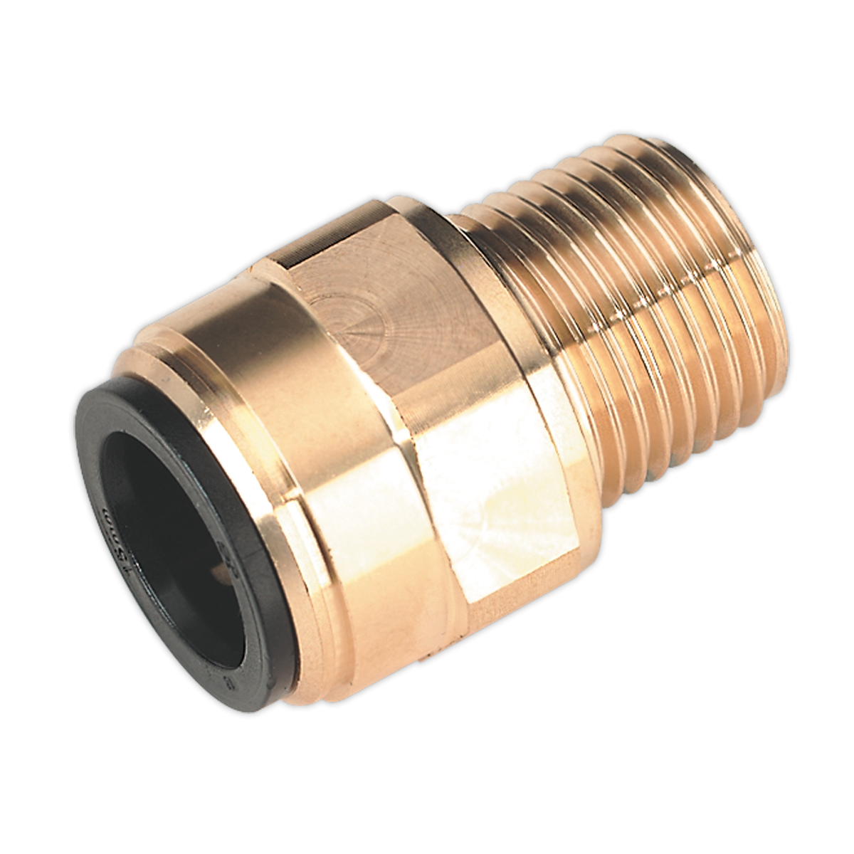 Straight Adaptor 15mm x 1/2"BSPT Brass (John Guest Speedfit® - MM011504N) - CAS15BSA - Farming Parts