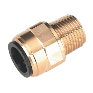 Straight Adaptor 15mm x 1/2"BSPT Brass (John Guest Speedfit® - MM011504N) - CAS15BSA - Farming Parts