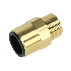 Straight Adaptor 22mm x 3/4"BSPT Brass (John Guest Speedfit® - MM012206N) - CAS22BSA - Farming Parts