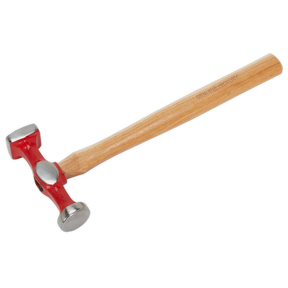 The Sealey Standard Bumping Hammer - CB58.06 is a professional-grade tool featuring a hickory handle and a head with red paint, designed with a flat face on one end and a rounded peen on the other.