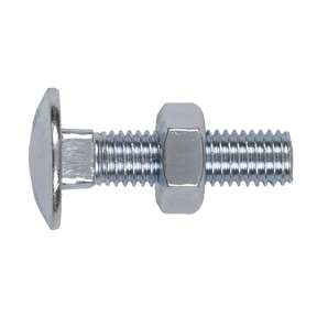 Coach Bolt & Nut M10 x 40mm Zinc Pack of 50 - CBN1040 - Farming Parts