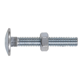 Coach Bolt & Nut DON 603 - M6 x 40mm Zinc Pack of 100 - CBN640 - Farming Parts