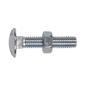 A Sealey Coach Bolt & Nut DIN 603 - M8 x 40mm Zinc (Pack of 50 - CBN840), displayed against a white background.