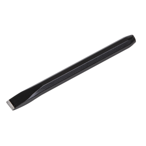 Image of the Sealey Cold Chisel 13 x 150mm (CC30), featuring a flat cutting edge and a hexagonal handle, coated in black powder for corrosion resistance.