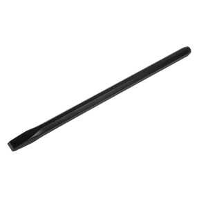 The Sealey Cold Chisel 25 x 450mm - CC37 is a high-quality tool with a flat-head and sharp, tapered tip, featuring a black powder-coated finish. It boasts a hexagonal handle for better grip and is crafted from drop-forged steel, ensuring exceptional durability and corrosion resistance.