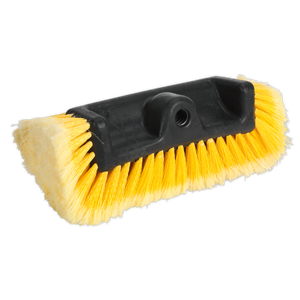 A Flo-Thru Brush Head for CC953 (Model No. CC953BH) by Sealey, featuring super-soft yellow and white bristles with a black plastic mount for gentle cleaning.