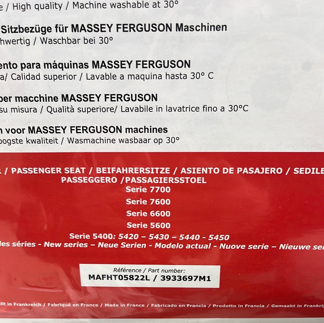 Massey Ferguson - Passenger Seat Cover - 3933697M1 - Farming Parts