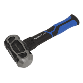 Image of a Sealey brand Unbreakable Club Hammer 3lb - CHU301 featuring a black and blue ergonomic handle with a rubber grip, and a metal head with a smooth striking surface. From the Premier Hand Tools collection, this club hammer is designed for durability and performance.