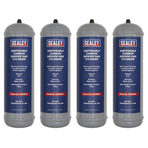 Sealey | Disposable Carbon Dioxide Gas Cylinder 1.3kg - Pack of 4 - CO21KGD4