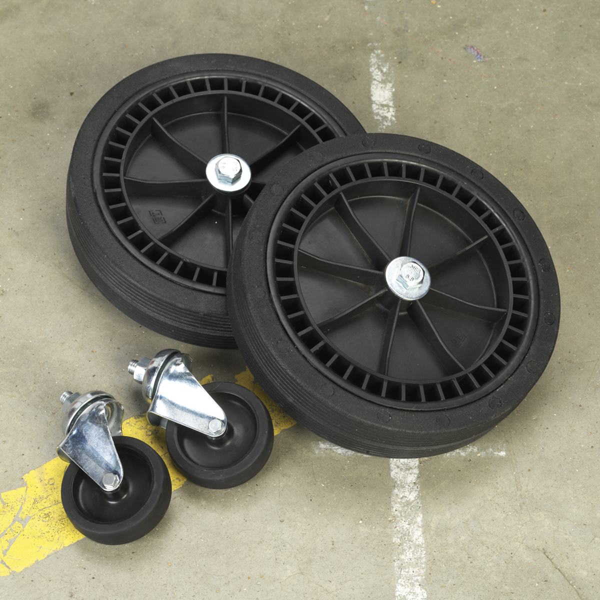 Wheel Kit for Fixed Compressors - 2 Castors & 2 Fixed - COMPKIT5 - Farming Parts