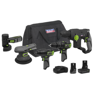 Sealey | 5 x SV10.8 Series Cordless Combo Kit 10.8V - 2 Batteries & Euro Plug - CP108VCOMBO7EU