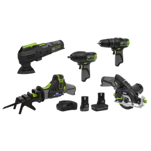 Sealey | 5 x SV10.8 Series Cordless Combo Kit 10.8V - 2 Batteries & Euro Plug - CP108VCOMBO8EU