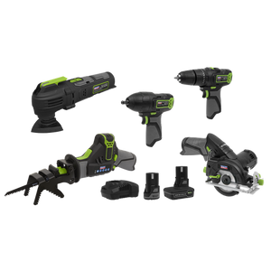 Sealey | 5 x SV10.8 Series Cordless Combo Kit 10.8V - 2 Batteries - CP108VCOMBO8