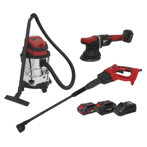 3 x 20V SV20 Series Cordless Car Valeting Combo Kit - 2 Batteries - CP20VCOMBO10 - Farming Parts