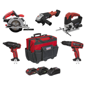 5 x 20V SV20 Series Cordless 5 Tool Combo Kit - 2 Batteries - CP20VCOMBO13 - Farming Parts