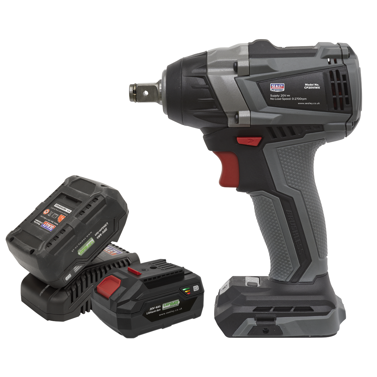 Brushless Impact Wrench Kit 1/2"Sq Drive 20V SV20 Series 4Ah - CP20VIWXKIT - Farming Parts