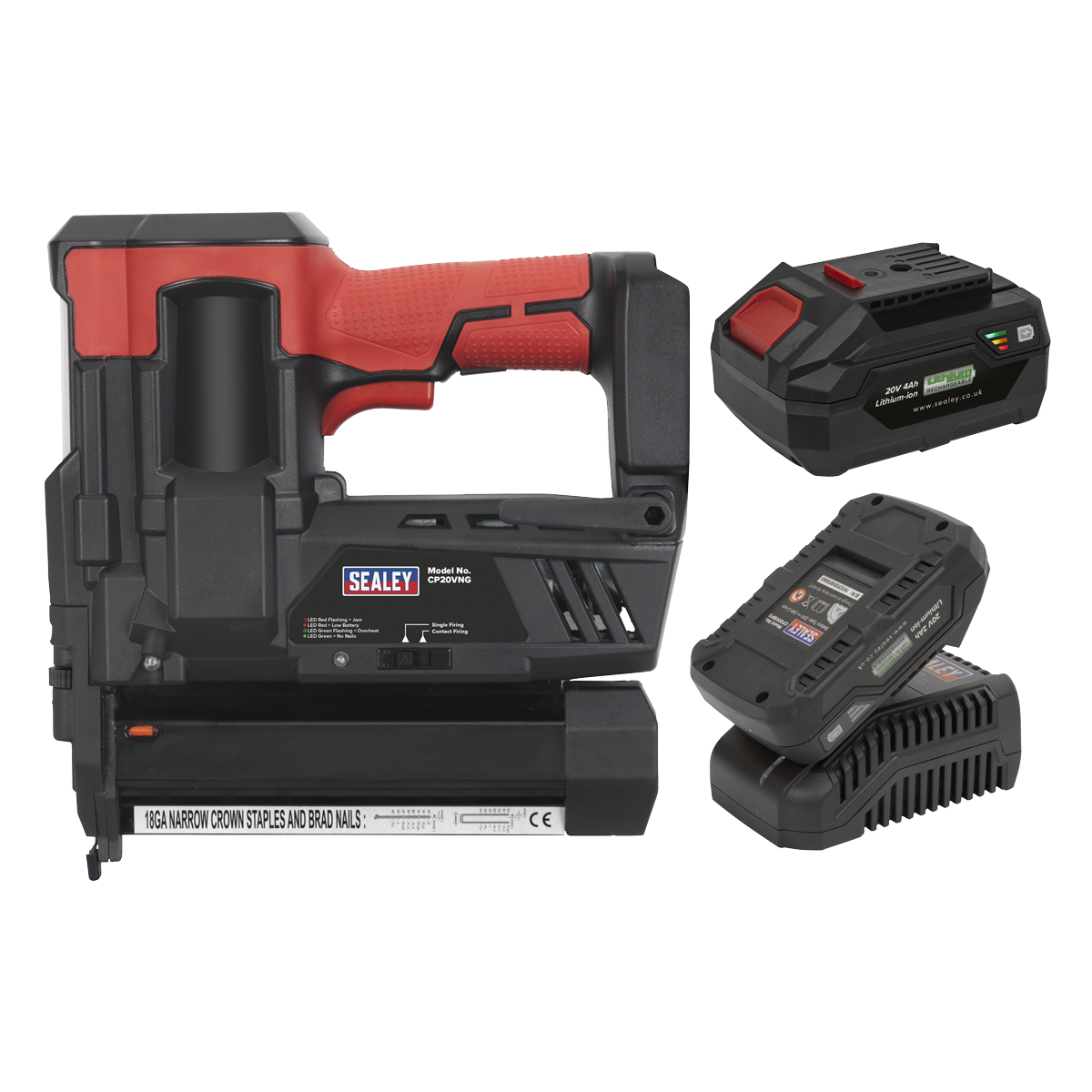 Cordless Staple/Nail Gun Kit 18G 20V SV20 Series - 2 Batteries - CP20VNGKIT - Farming Parts