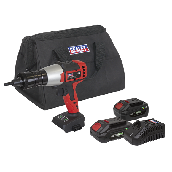 Sealey | SV20 Series Brushless Cordless Nut Riveter 20V - 2 Batteries - CP20VNRKIT