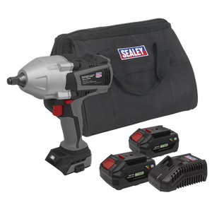 Sealey | Premier SV20 Series Cordless Impact Wrench Kit 20V 4Ah - 2 Batteries - CP20VXIWKIT1