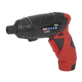 Introducing the Sealey Cordless Screwdriver Set 26pc 3.6V Lithium-ion - CP36B, a versatile tool equipped with an ergonomic black and red handle and adjustable torque settings. Designed for precision tasks, it also includes an LED worklight for enhanced visibility.