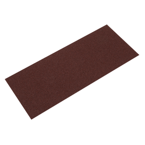The Sealey Orbital Sanding Sheet 115 x 280mm 40Grit - Pack of 5 (CS11540/5) features a fine brown grit texture, making it ideal for use with half sheet orbital sanders or for sanding wood surfaces. This 40Grit option excels at efficiently smoothing and preparing materials.