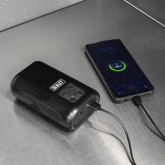 Sealey Tyre Inflator & Power Bank Worklight Rechargeable SE CTI130