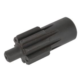 Close-up of the Crankshaft Rotator - DAF 1/2"Sq Drive (CV002) by Sealey, a black, cylindrical mechanical gear component with external teeth, reminiscent of the precision found in crankshaft assemblies for DAF commercial vehicles.