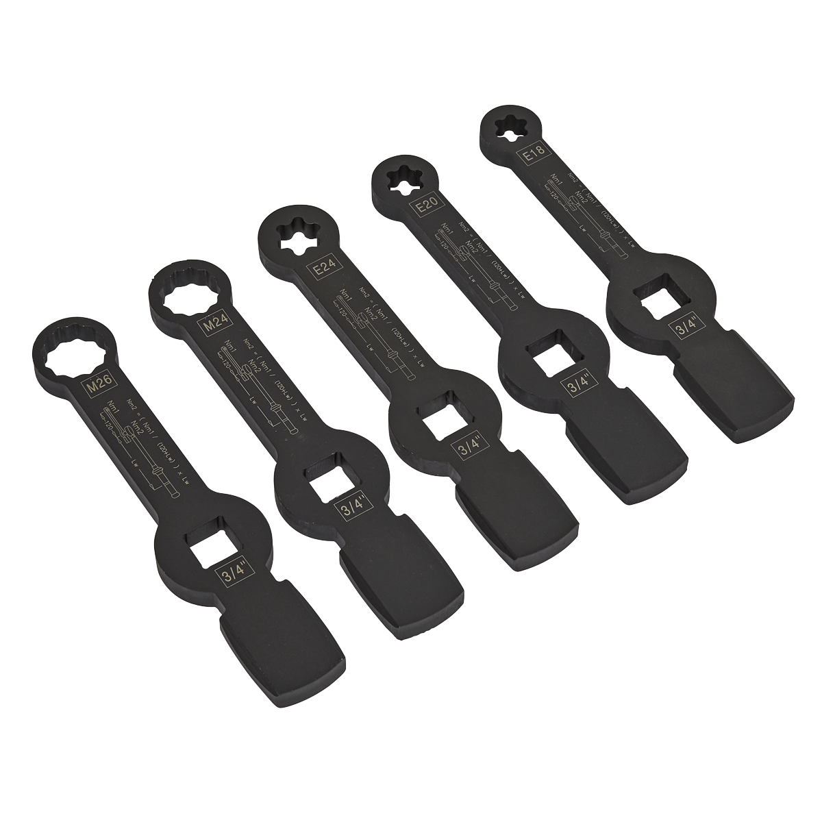 Brake Caliper Slogging Wrench Set 5pc - CV212 - Farming Parts