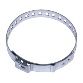 The Sealey CVJ Boot Ear Clamp Ø19-40mm Pack of 25 - CVC01 is a stainless steel clamp featuring a perforated strap and tightening mechanism, perfect for applications that require low-profile CVJ boot clamps.