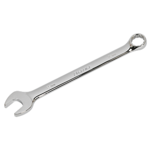 A Sealey Combination Spanner 23mm - CW23 in Chrome Vanadium steel features an open-end on one side and a box-end on the other.