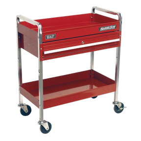 Trolley 2-Level Heavy-Duty with Lockable Drawer - CX101D - Farming Parts