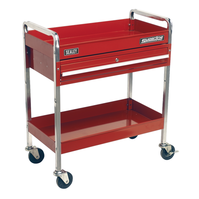 Trolley 2-Level Heavy-Duty with Lockable Drawer - CX101D - Farming Parts