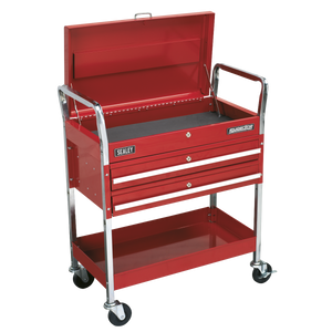 Trolley 2-Level Heavy-Duty with Lockable Top & 2 Drawers - CX1042D - Farming Parts