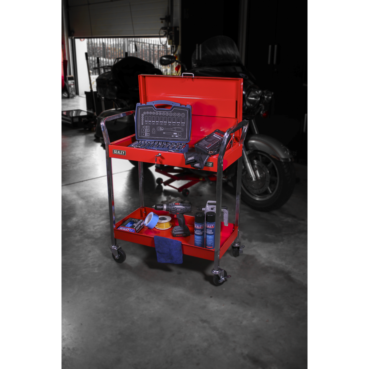 Trolley 2-Level Heavy-Duty with Lockable Top - CX104 - Farming Parts