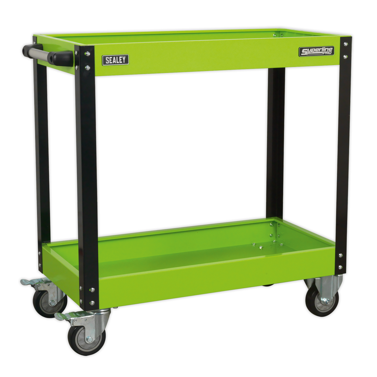 Workshop Trolley 2-Level Heavy-Duty - Hi-Vis Green - CX109HV - Farming Parts