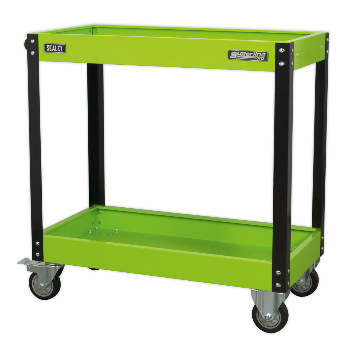 Workshop Trolley 2-Level Heavy-Duty - Hi-Vis Green - CX109HV - Farming Parts