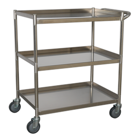 Workshop Trolley 3-Level Stainless Steel - CX410SS - Farming Parts