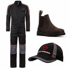 Massey Ferguson Kids Farm Clothing Bundle – Overalls, Cap & Xpert Junior Dealer Boots