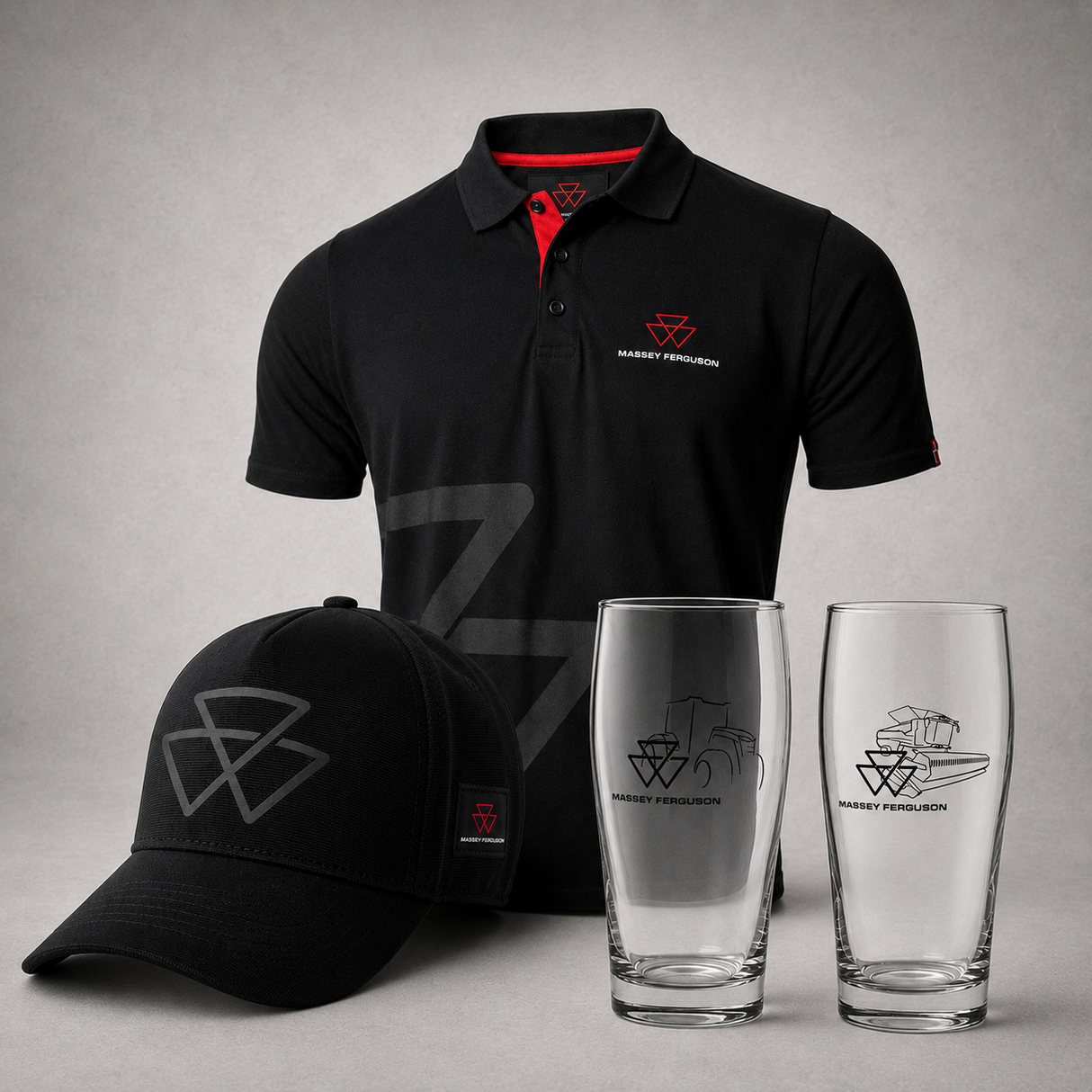 Summer Essentials Bundle Massey Ferguson | Polo, Cap & Beer Glasses