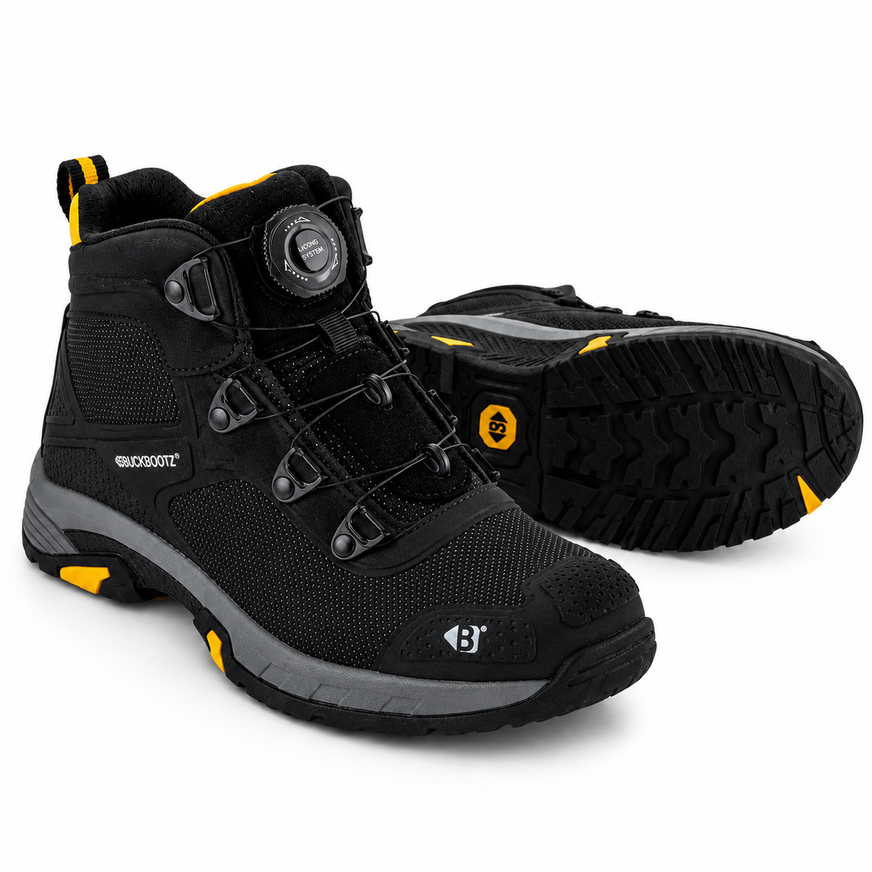 Buckbootz WHEELZMID Tradez FITGO Boot – Black, Lightweight S1PS