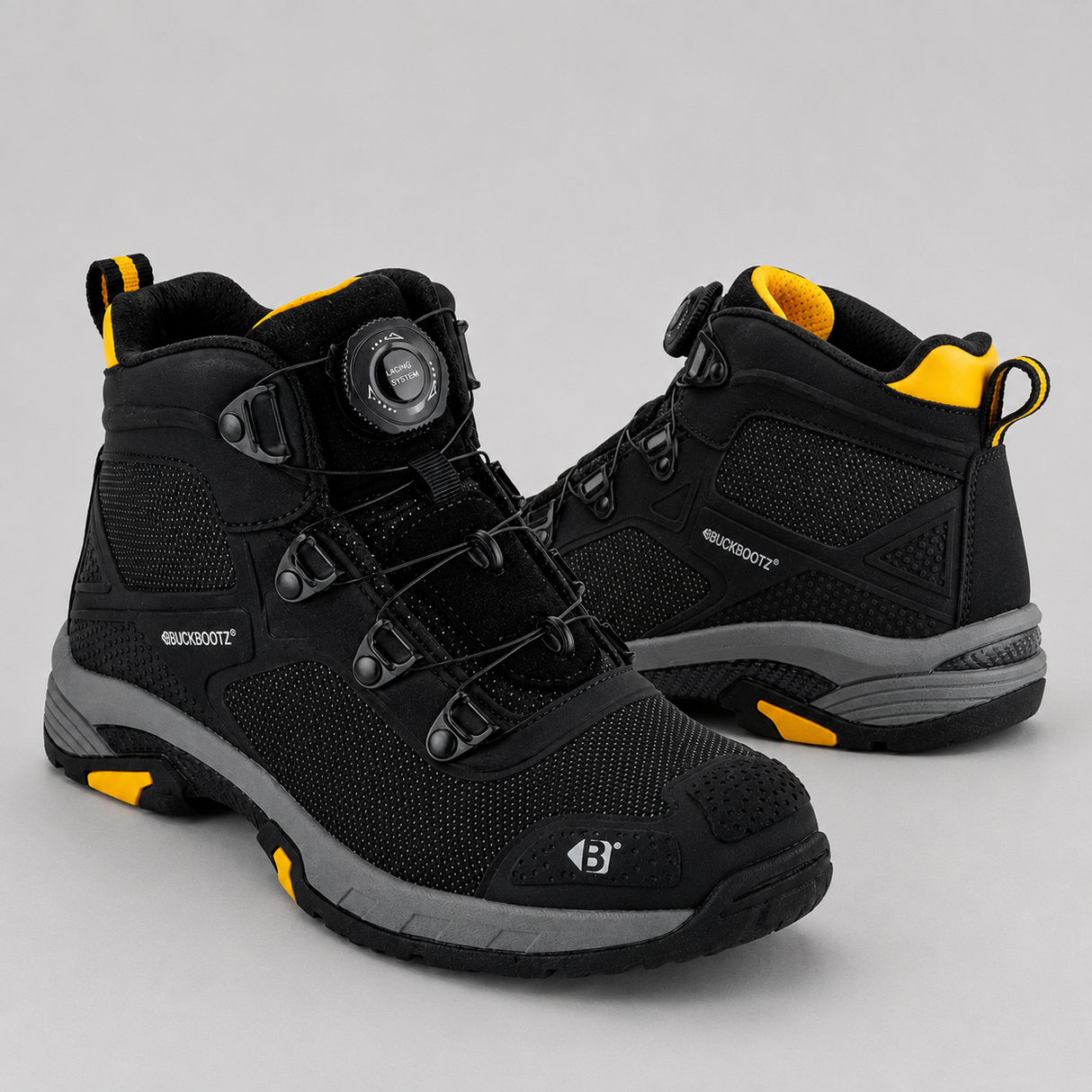 Buckbootz WHEELZMID Tradez FITGO Boot – Black, Lightweight S1PS