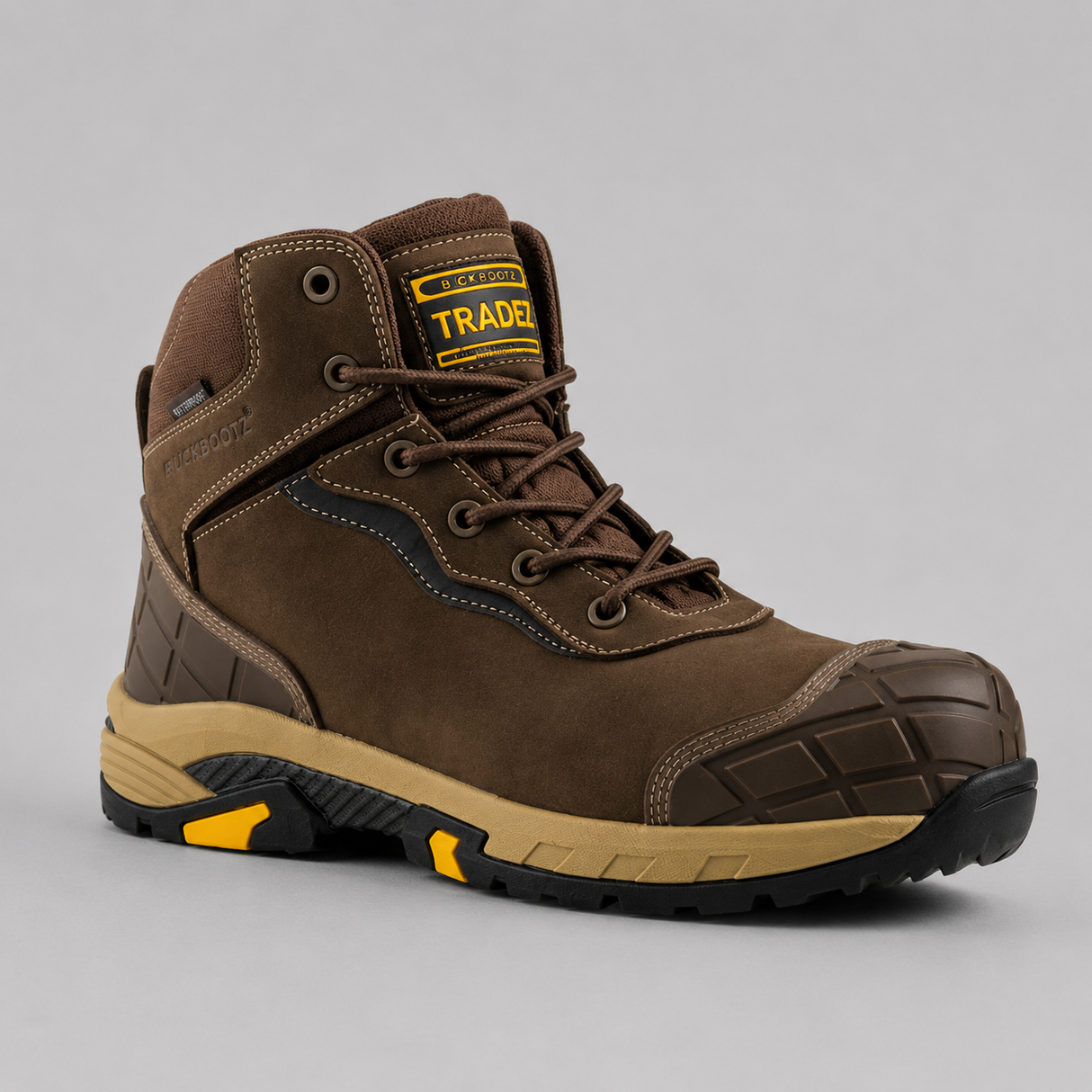 Buckbootz BLITZBR Brown Waterproof S7 Safety Boots Wide Fit