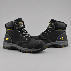 Buckbootz WIZL1BLK Black Safety Boots SB PS HRO WPA Wide Fit