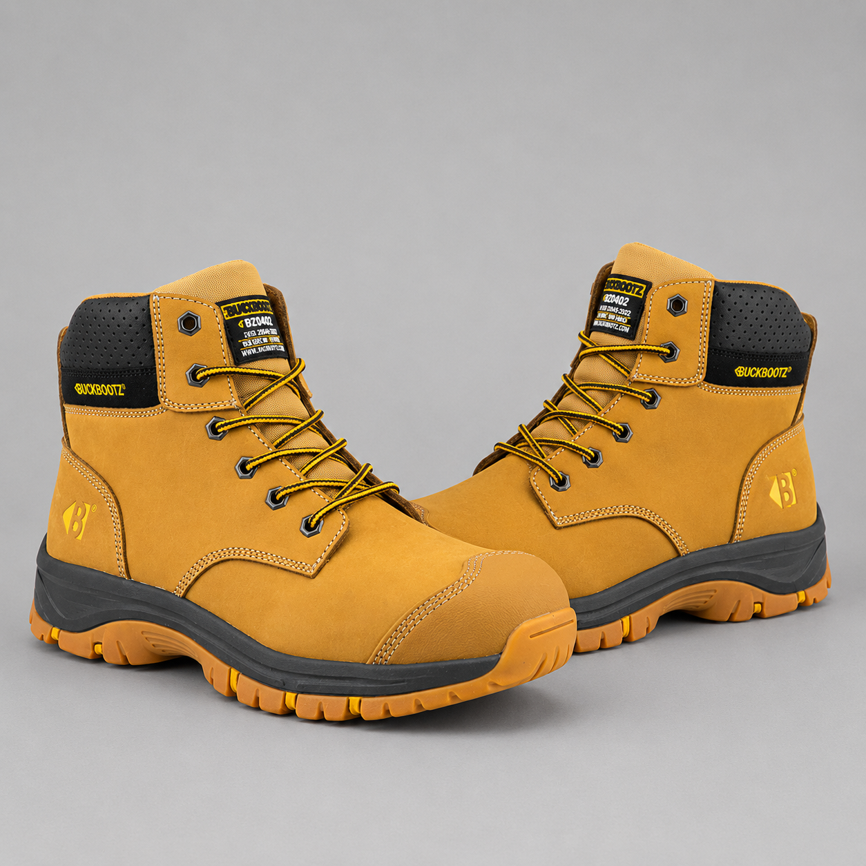 Buckbootz WIZL1BLK Black Safety Boots SB PS HRO WPA Wide Fit